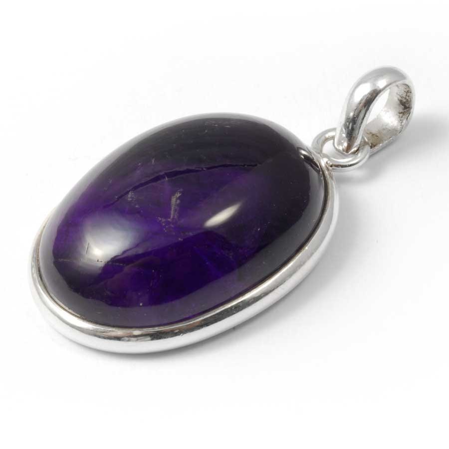 Beautiful Oval Cabochon Stone Pendant - Silver Jewellery - Boutique Nirvana