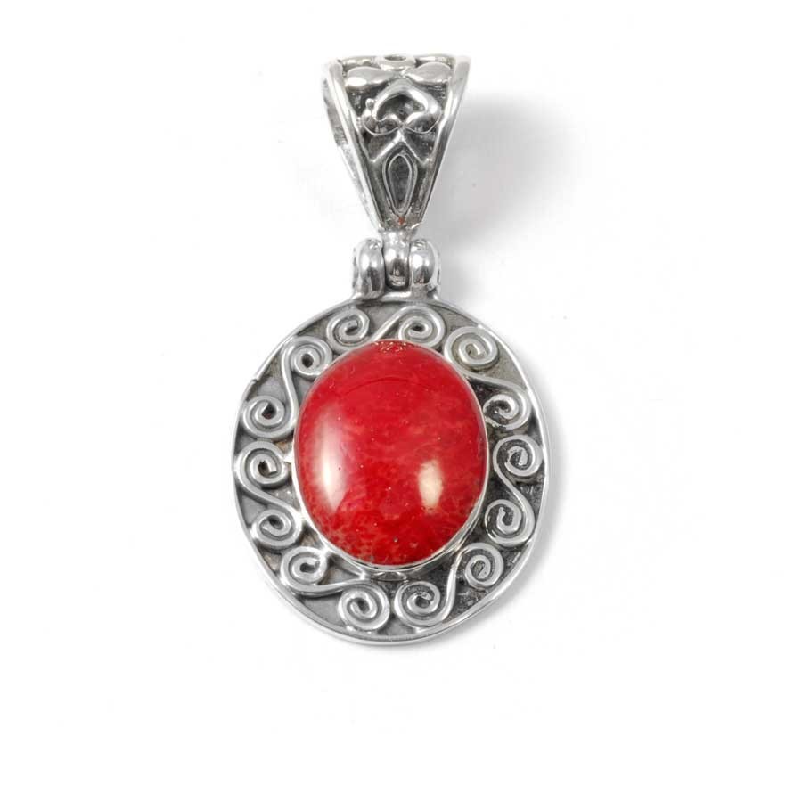 Silver Spiral Gemstone Pendant - Silver Jewellery - Boutique Nirvana