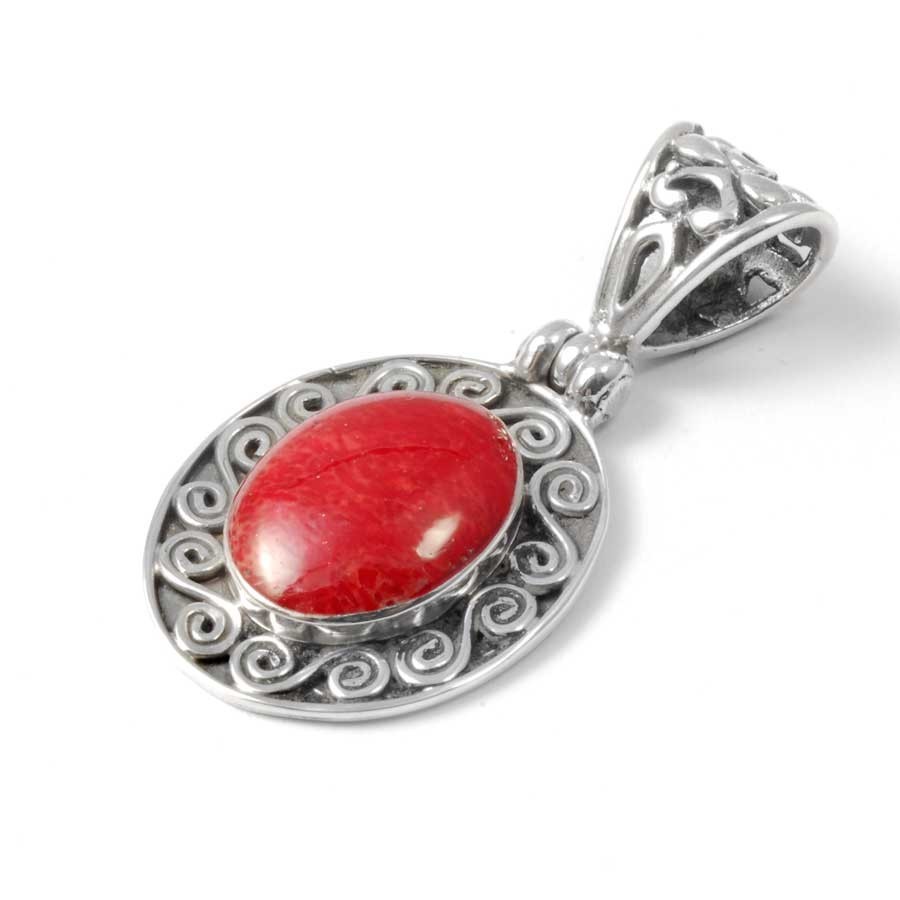 Silver Spiral Gemstone Pendant - Silver Jewellery - Boutique Nirvana
