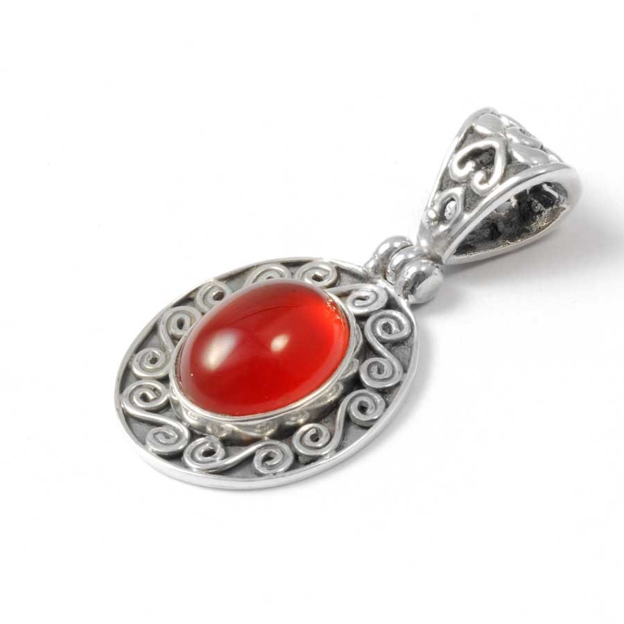 Pendentif pierre et argent ouvragé de spirales - BIJOUX ARGENT - Boutique Nirvana