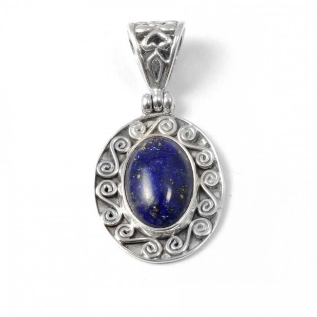 Silver Spiral Gemstone Pendant - Silver Jewellery - Boutique Nirvana