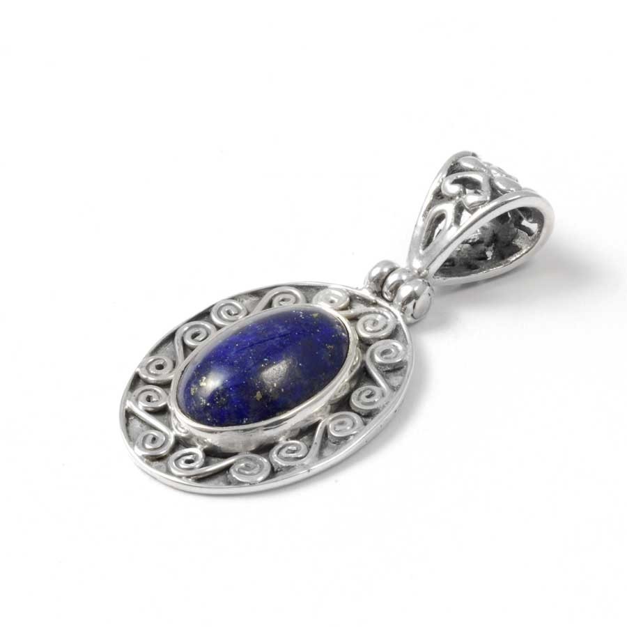 Silver Spiral Gemstone Pendant - Silver Jewellery - Boutique Nirvana