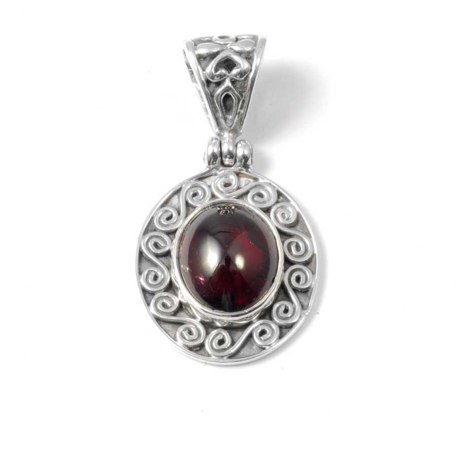 Silver Spiral Gemstone Pendant - Silver Jewellery - Boutique Nirvana