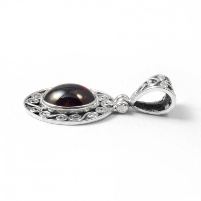 Pendentif pierre et argent ouvragé de spirales - BIJOUX ARGENT - Boutique Nirvana