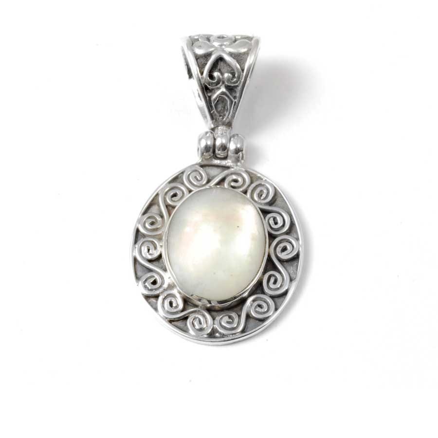 Silver Spiral Gemstone Pendant - Silver Jewellery - Boutique Nirvana