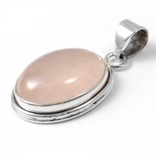 Oval Cabochon Stone Pendant - Silver Jewellery - Boutique Nirvana