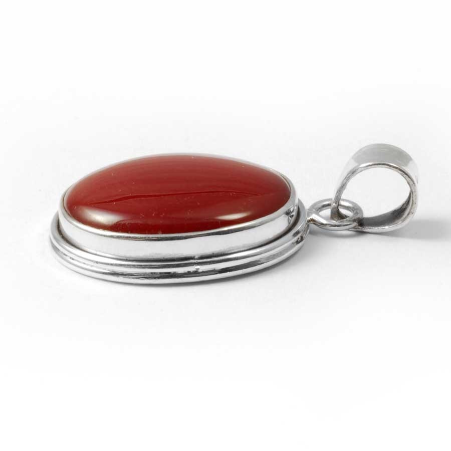 Oval Cabochon Stone Pendant - Silver Jewellery - Boutique Nirvana