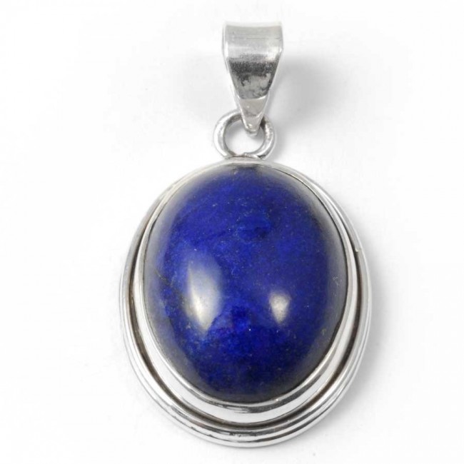 Pendentif argent pierre ovale Jaisalmer - BIJOUX ARGENT - Boutique Nirvana