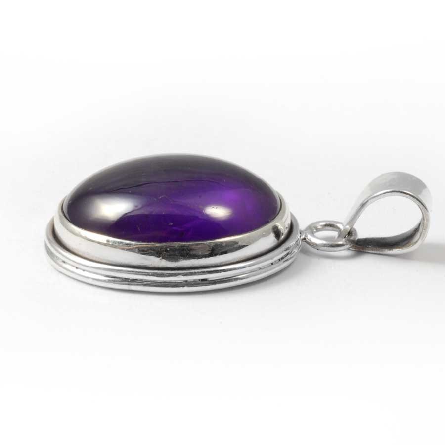 Oval Cabochon Stone Pendant - Silver Jewellery - Boutique Nirvana