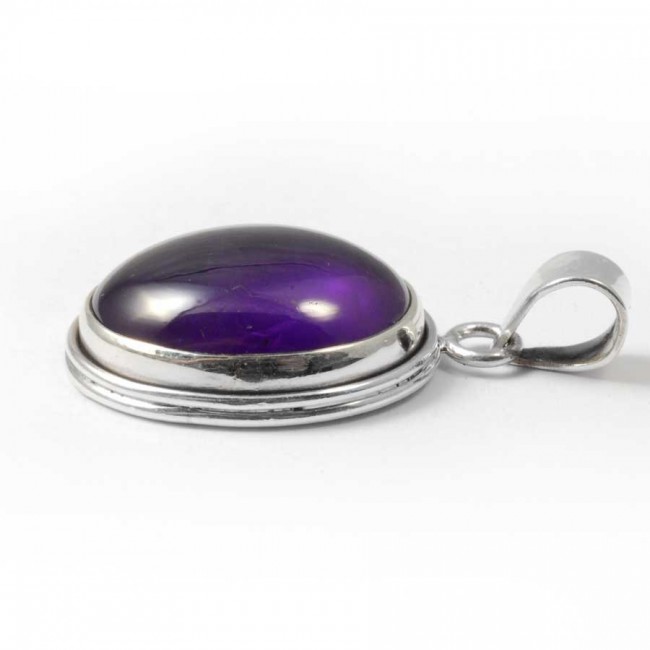 Oval Cabochon Stone Pendant - Silver Jewellery - Boutique Nirvana