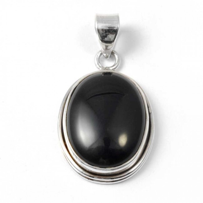 Pendentif argent pierre ovale Jaisalmer - BIJOUX ARGENT - Boutique Nirvana