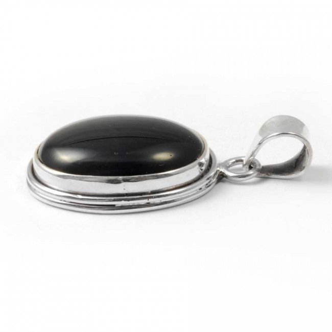 Pendentif argent pierre ovale Jaisalmer - BIJOUX ARGENT - Boutique Nirvana