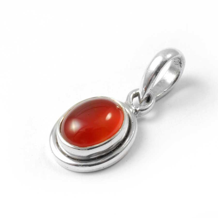 Petit pendentif argent pierre ovale - BIJOUX ARGENT - Boutique Nirvana