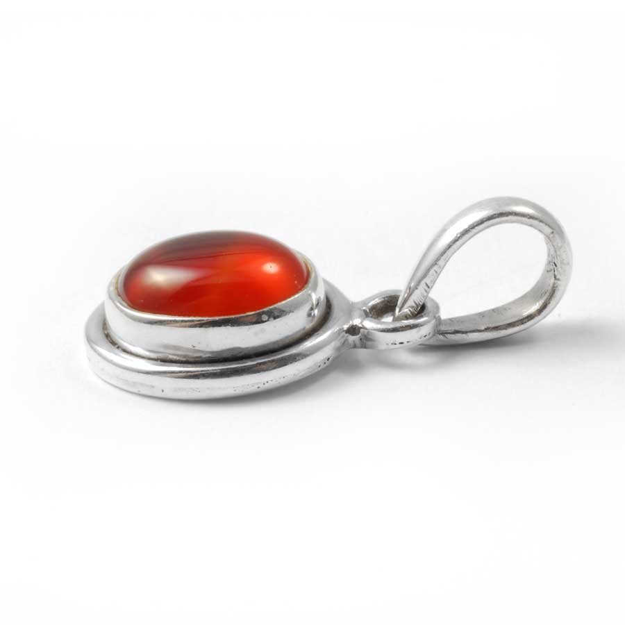 Petit pendentif argent pierre ovale - BIJOUX ARGENT - Boutique Nirvana