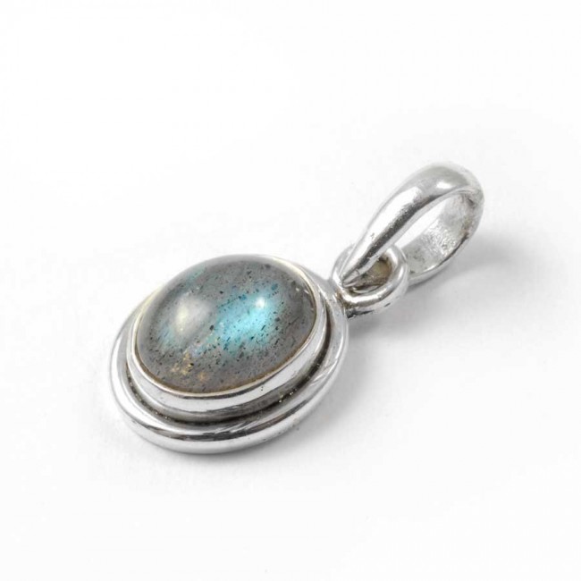 Petit pendentif argent pierre ovale - BIJOUX ARGENT - Boutique Nirvana