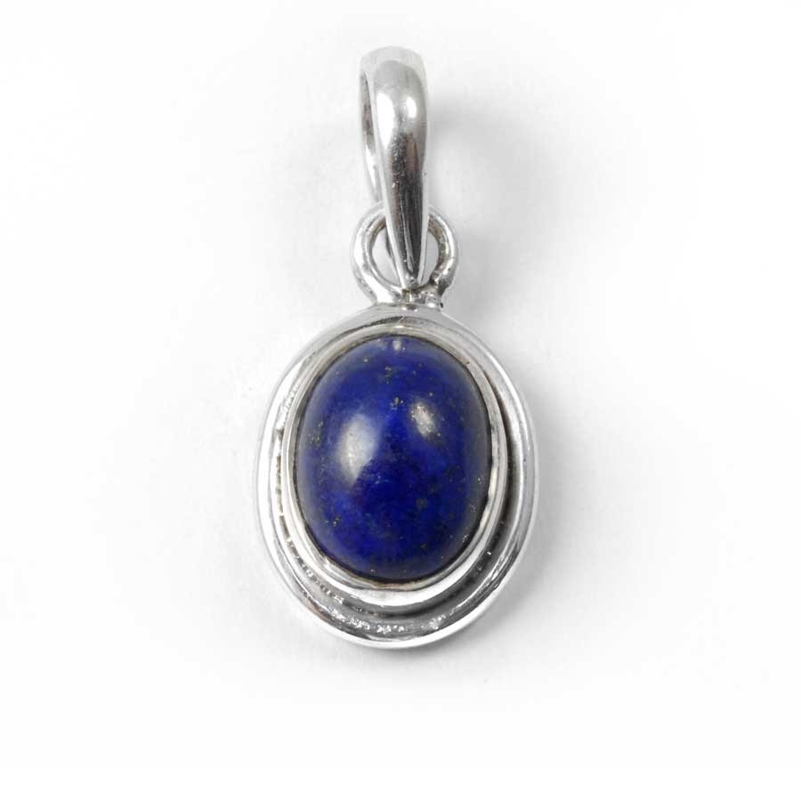 Petit pendentif argent pierre ovale - BIJOUX ARGENT - Boutique Nirvana