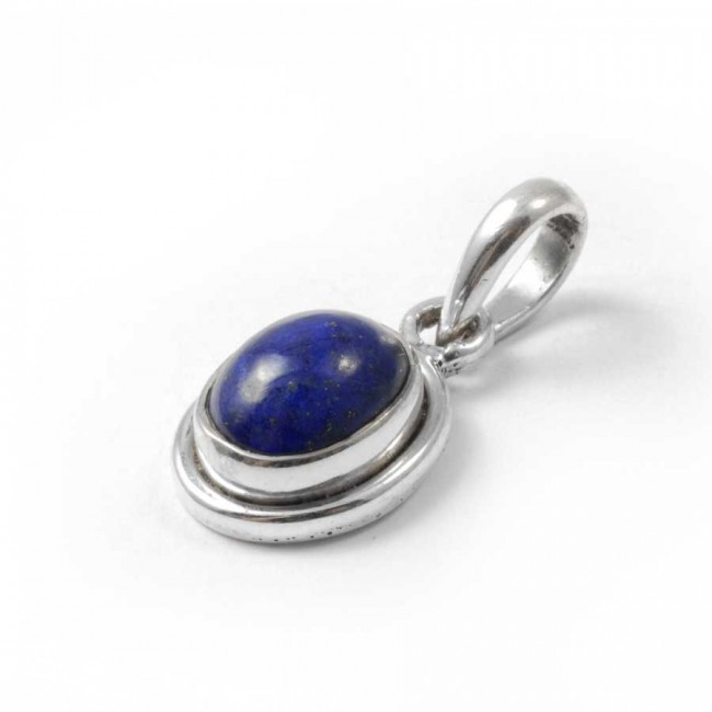 Petit pendentif argent pierre ovale - BIJOUX ARGENT - Boutique Nirvana