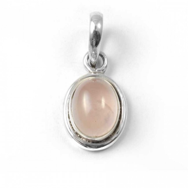 Petit pendentif argent pierre ovale - BIJOUX ARGENT - Boutique Nirvana