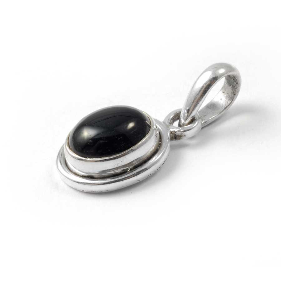 Petit pendentif argent pierre ovale - BIJOUX ARGENT - Boutique Nirvana