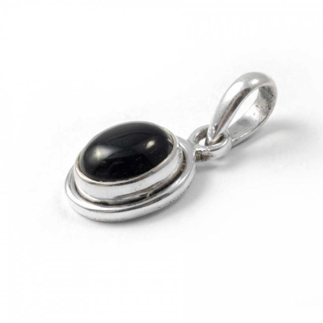 Petit pendentif argent pierre ovale - BIJOUX ARGENT - Boutique Nirvana