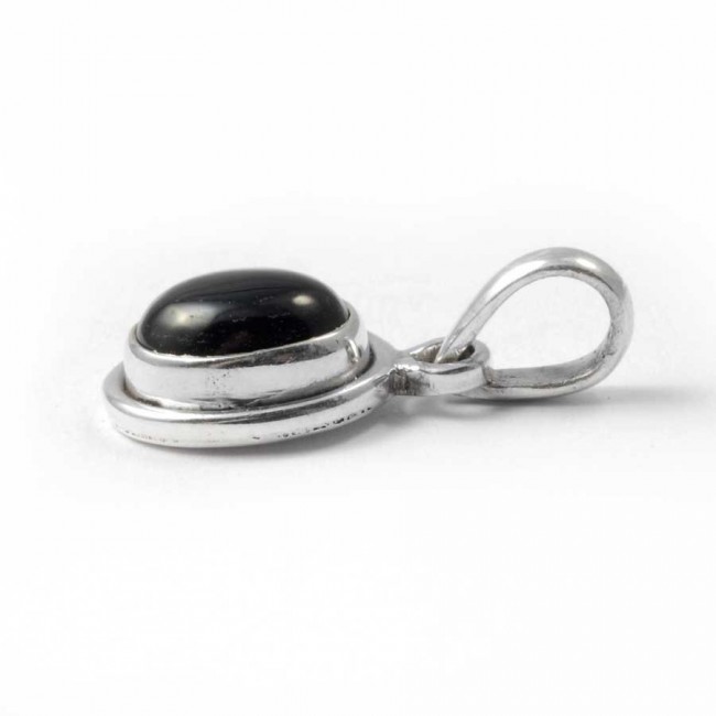 Petit pendentif argent pierre ovale - BIJOUX ARGENT - Boutique Nirvana
