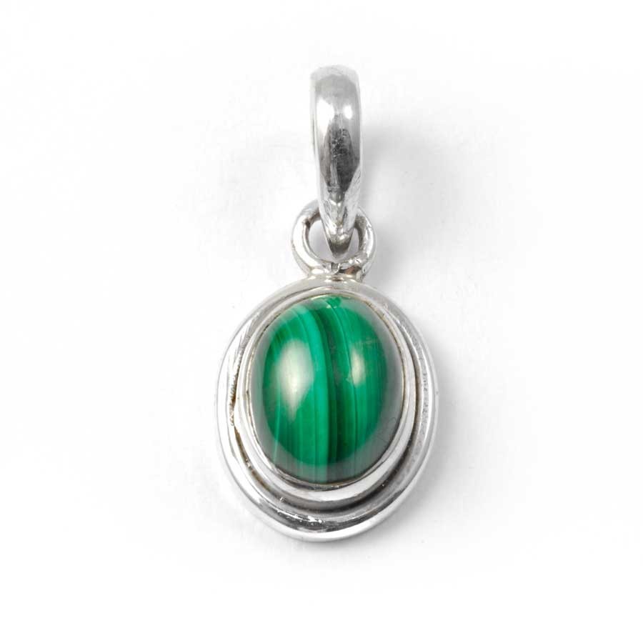 Petit pendentif argent pierre ovale - BIJOUX ARGENT - Boutique Nirvana