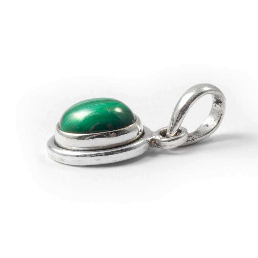 Petit pendentif argent pierre ovale - BIJOUX ARGENT - Boutique Nirvana