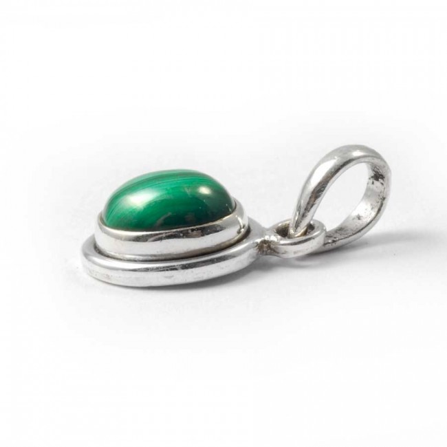 Petit pendentif argent pierre ovale - BIJOUX ARGENT - Boutique Nirvana