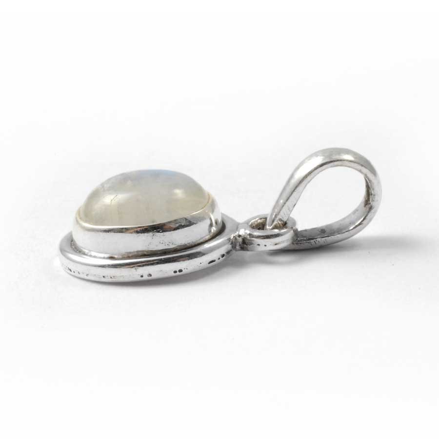 Petit pendentif argent pierre ovale - BIJOUX ARGENT - Boutique Nirvana