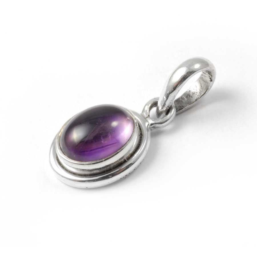 Petit pendentif argent pierre ovale - BIJOUX ARGENT - Boutique Nirvana