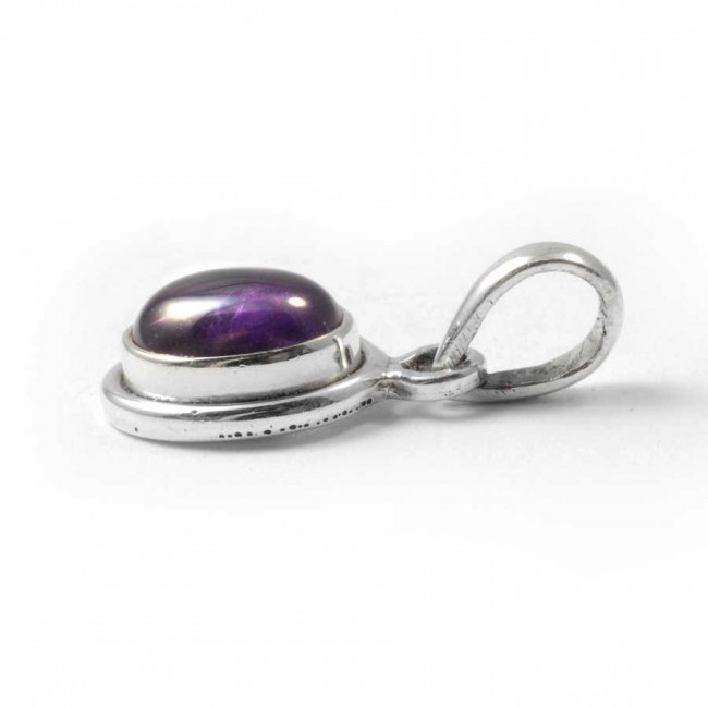 Petit pendentif argent pierre ovale - BIJOUX ARGENT - Boutique Nirvana