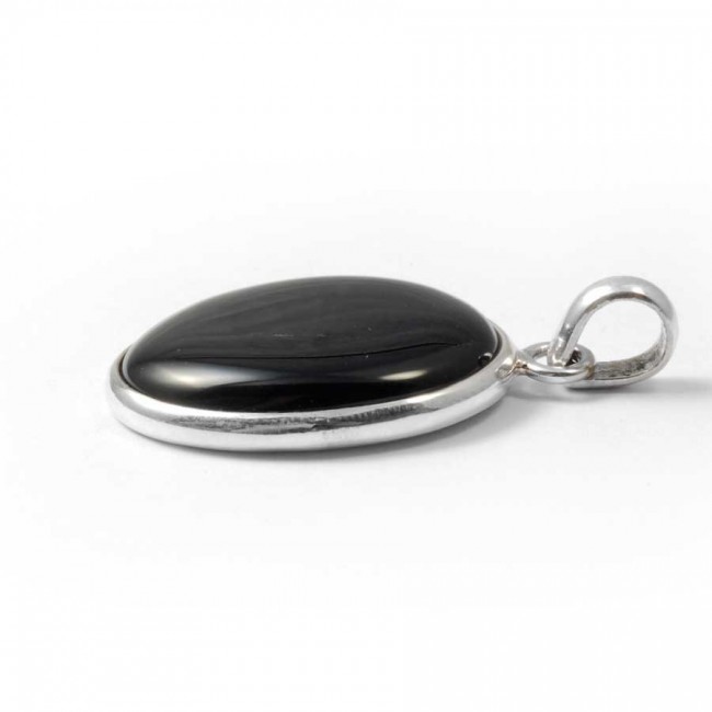 Beautiful Oval Cabochon Stone Pendant - Silver Jewellery - Boutique Nirvana