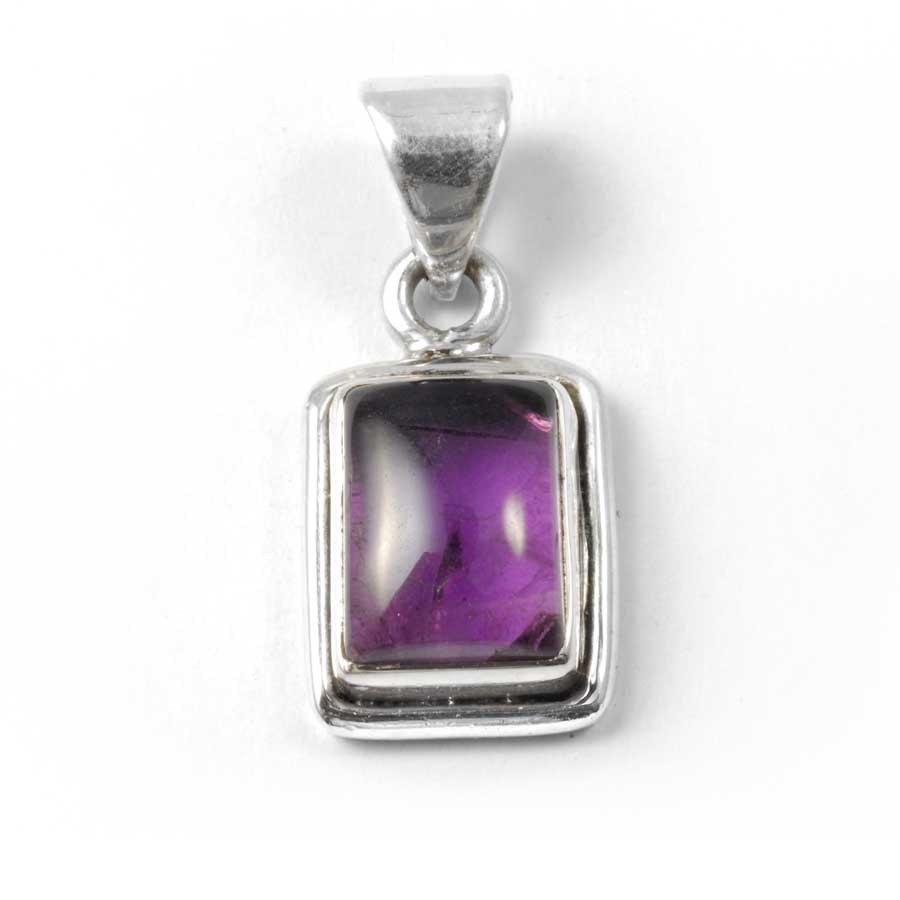 Small Silver Pendant with Rectangular Stone - Silver Jewellery - Boutique Nirvana