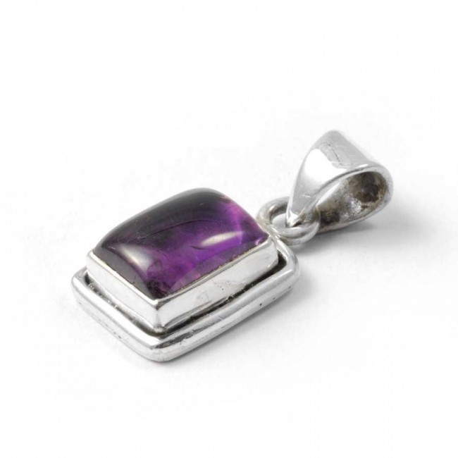 Small Silver Pendant with Rectangular Stone - Silver Jewellery - Boutique Nirvana