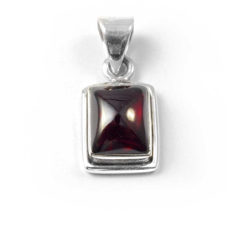 Small Silver Pendant with Rectangular Stone - Silver Jewellery - Boutique Nirvana