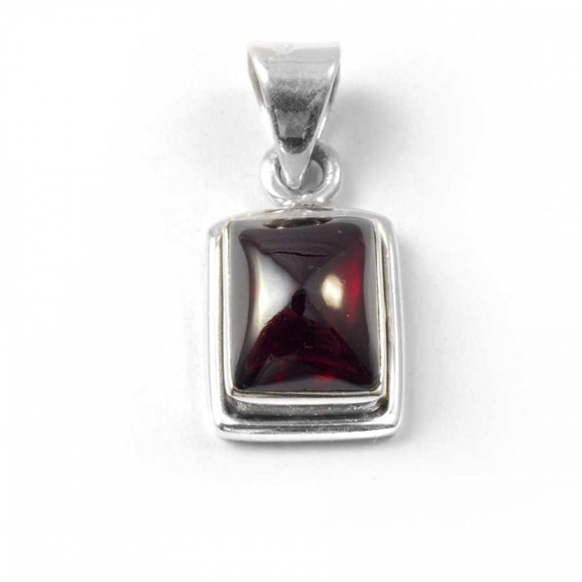 Small Silver Pendant with Rectangular Stone - Silver Jewellery - Boutique Nirvana