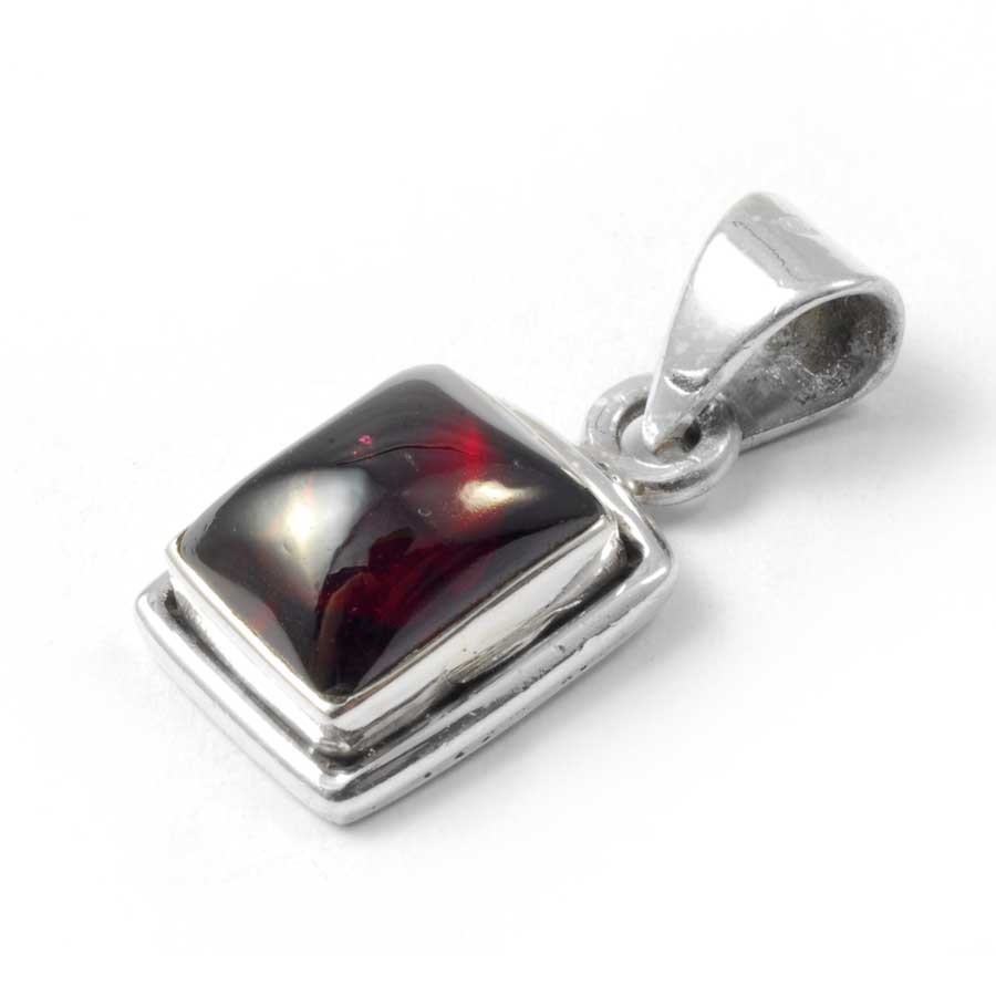 Small Silver Pendant with Rectangular Stone - Silver Jewellery - Boutique Nirvana
