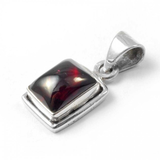 Small Silver Pendant with Rectangular Stone - Silver Jewellery - Boutique Nirvana