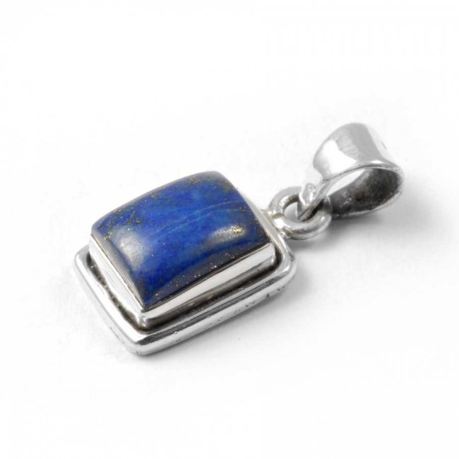 Small Silver Pendant with Rectangular Stone - Silver Jewellery - Boutique Nirvana
