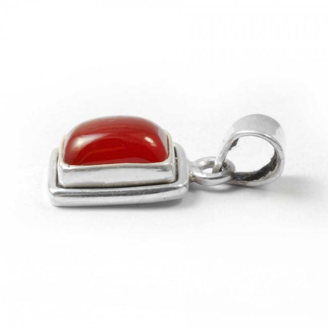 Small Silver Pendant with Rectangular Stone - Silver Jewellery - Boutique Nirvana