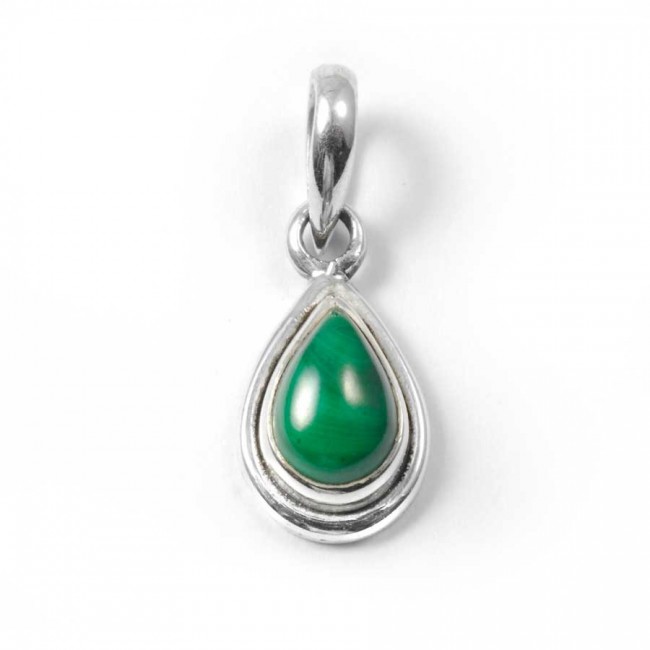 Petit pendentif argent et pierre en forme de Goutte - BIJOUX ARGENT - Boutique Nirvana