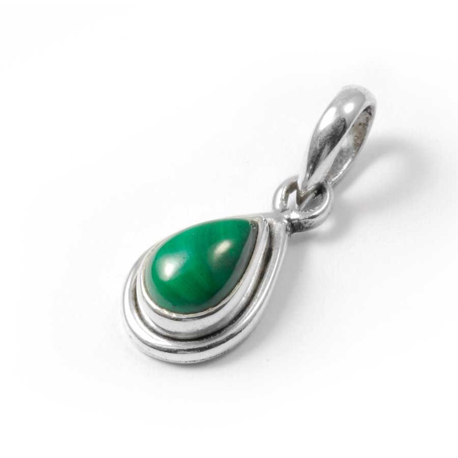 Petit pendentif argent et pierre en forme de Goutte - BIJOUX ARGENT - Boutique Nirvana