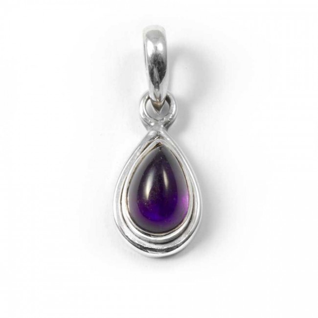 Petit pendentif argent et pierre en forme de Goutte - BIJOUX ARGENT - Boutique Nirvana