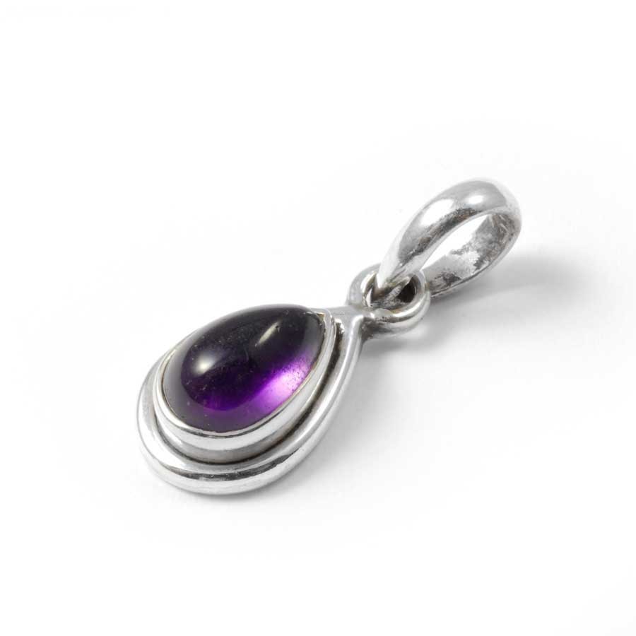 Petit pendentif argent et pierre en forme de Goutte - BIJOUX ARGENT - Boutique Nirvana