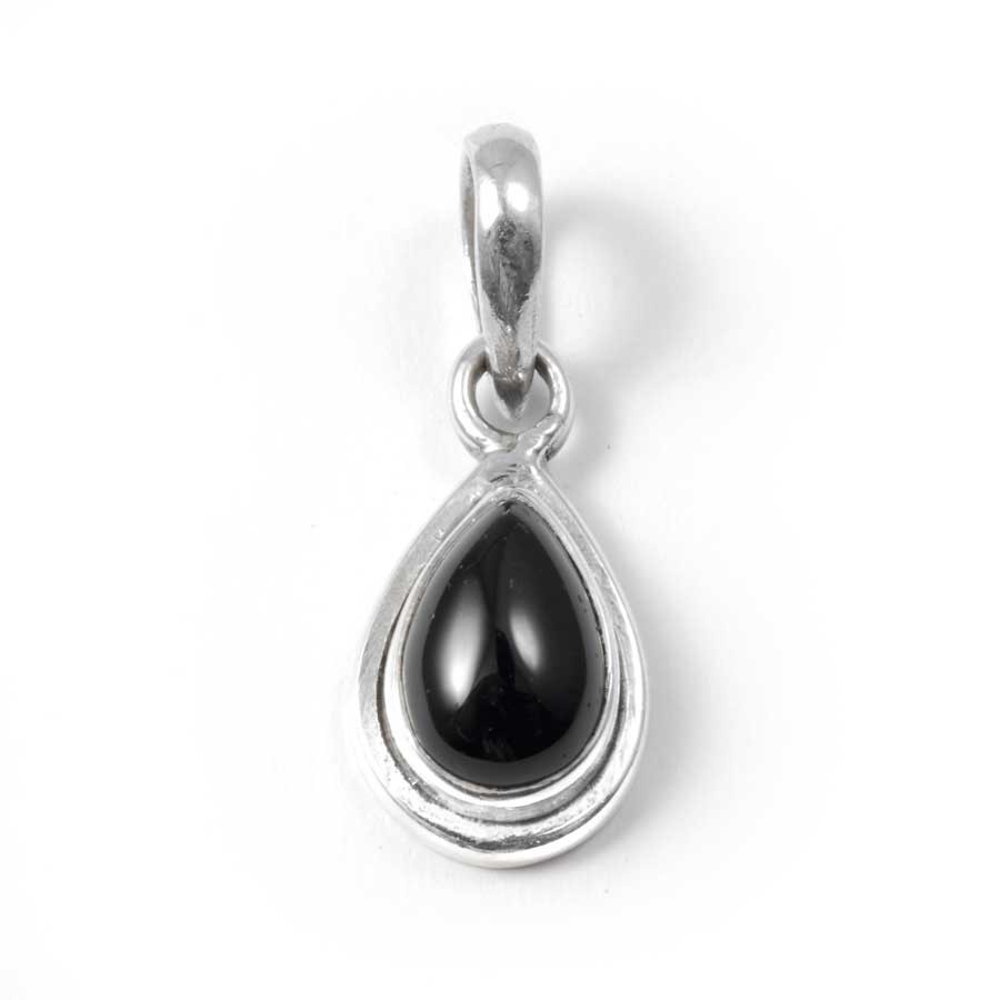 Petit pendentif argent et pierre en forme de Goutte - BIJOUX ARGENT - Boutique Nirvana
