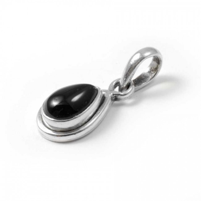 Petit pendentif argent et pierre en forme de Goutte - BIJOUX ARGENT - Boutique Nirvana