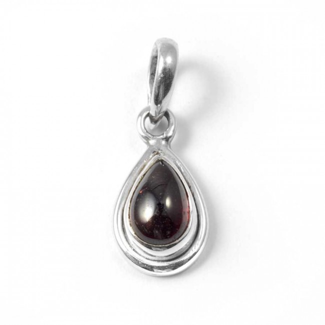 Petit pendentif argent et pierre en forme de Goutte - BIJOUX ARGENT - Boutique Nirvana