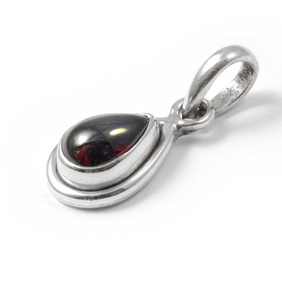 Petit pendentif argent et pierre en forme de Goutte - BIJOUX ARGENT - Boutique Nirvana