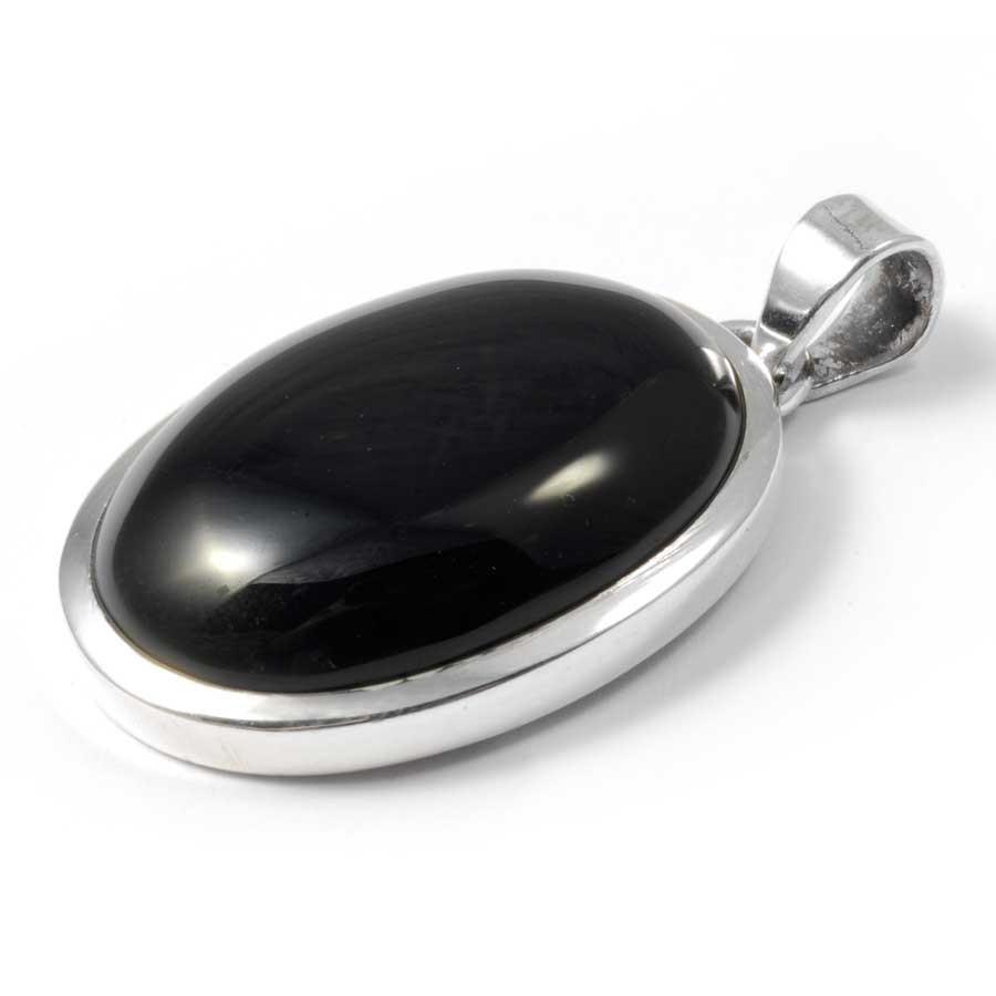 Grand pendentif épais et pierre ovale - BIJOUX ARGENT - Boutique Nirvana