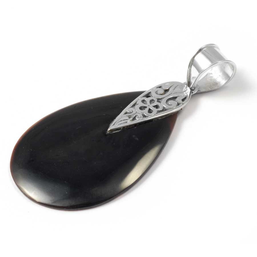 Pendentif argent ouvragé en forme de Goutte - BIJOUX ARGENT - Boutique Nirvana